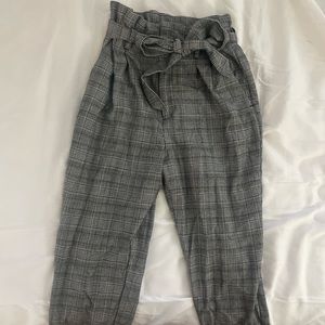 plaid h&m paper bag pants, size 4